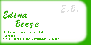 edina berze business card